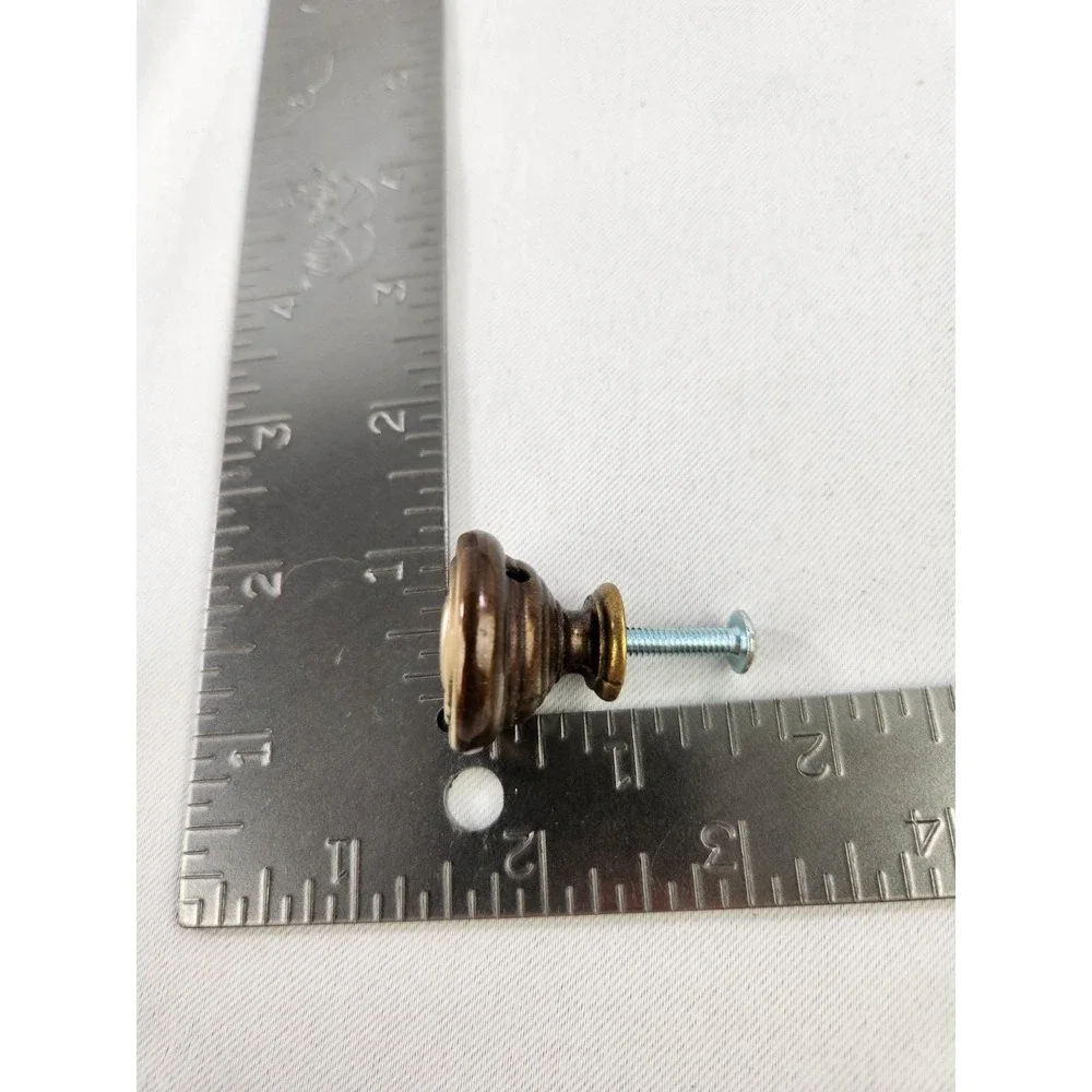 15 Vintage CABINET Knobs Pull Antique Brass Finish Drawer Round Handle